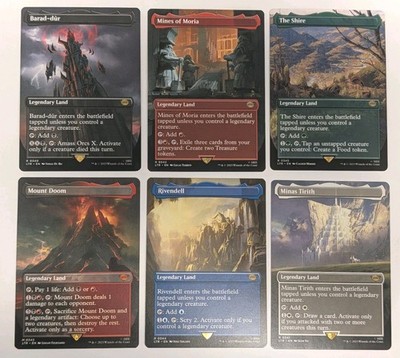 Lord the Rings Legendary Lands BORDERLESS Magic Gathering MTG COMPLETE Set LOTR