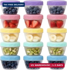 Small Food Containers Set of 15 Baby Kids 4oz Reusable Plastic Freezer BPA Free