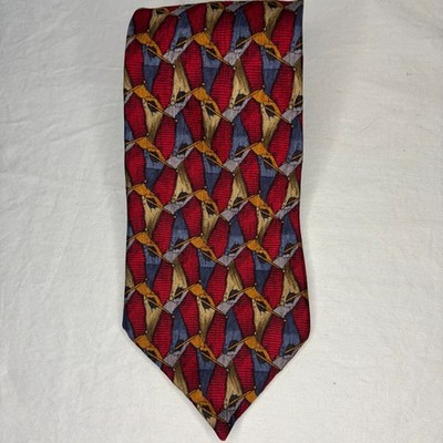TED DANSON Collection One Christopher Reeve Collection 100% Silk Men Necktie Red