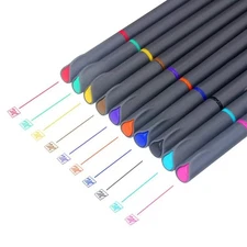 Fineliner Color Pen Set, 0.4mm Colored Fine Liner Sketch Drawing Pen, Pack of...