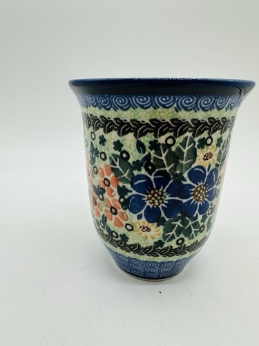 Unikat Polish Pottery Large Size Bistro Floral Mug #2200 M. Starzyk - Picture 3 of 11