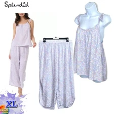 NWT Splendid Women's XL 2-Pc. Tie-Strap Cami Pajamas Set $74