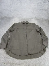 Matin Jacket Womens 12 Gray Cotton Utility Pockets Casual