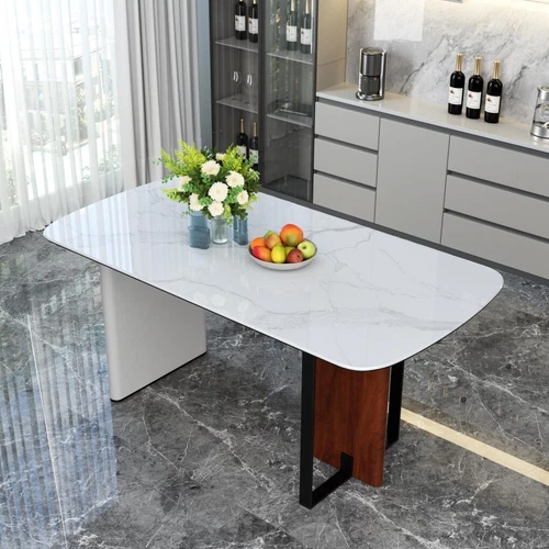 63 in Dining Table Upscale Kitchen Table Marble Furniture Innovative Table Base