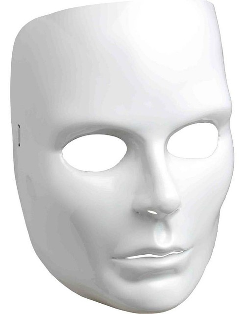 Blank White Female Face Mask Masquerade Costume Womans Theater