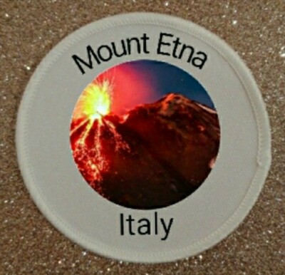  3'' Berg Ätna Italien Vulkan Eisen/Aufnähen Sublimation Patch Abzeichen 