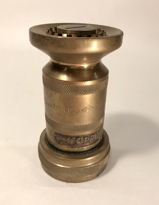 Vintage Brass ALLEN CO Fire Hose Nozzle Collectible - 7171L (UL)