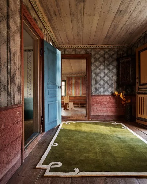 The Giancarlo Valle KN Tufted Green rug woolen Area Rug Hand tufted For Any Room - Image 3 of 4