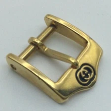 10MM GUCCI WATCH LEATHER STRAP BUCKLE CLASP SWISS MADE GOLD PLATED NOS