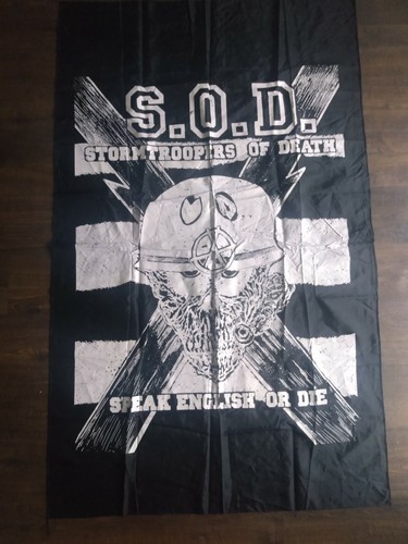 S.O.D. Stormtroopers of Death: Speak English or Die 33" x 54" Banner / Flag VHTF - Picture 2 of 12