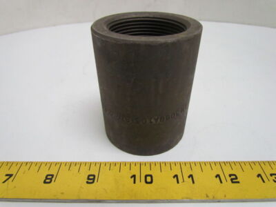 Coupling 1-1/2'' NPT Forged Steel Class 3000 Schedule 80 Black Pipe A-105 Sch 80