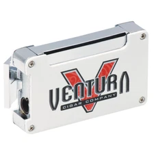 Ventura Cigar Company Single Torch Butane Lighter w/ Cigar Punch - White - New