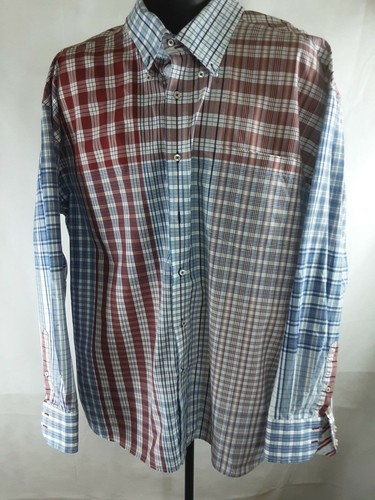 Camisa Tommy Hilfiger Para Hombres Manga Larga Con Botones XXLarge Roja Azul Ajuste Personalizado - Imagen 2 de 12
