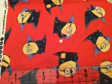 Minions Fabric 1yd Novelty Cotton New Quilting Treasures Red Universal Studios
