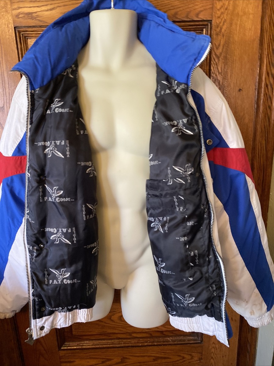 Vintage RARE 90's Y2K Mens TRIPLE FAT GOOSE R/W/B Down