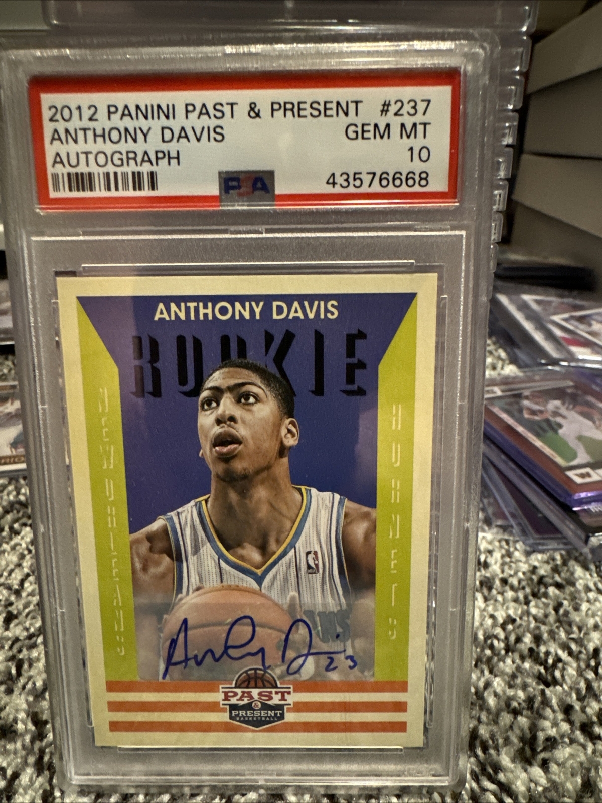 2012 panini past & present Anthony Davis #237 Rc auto LAKERS PSA 10 gem mint
