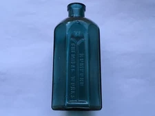 SCARCE C1910 ERA W RUMFORD CHEMICAL WORKS BRIGHT GREEN COLOURED CHEMISTS BOTTLE
