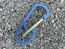 EDC Titanium Carabiner Clip Snap Spring Hook Keychain Key Ring Blue/Gold Anodize