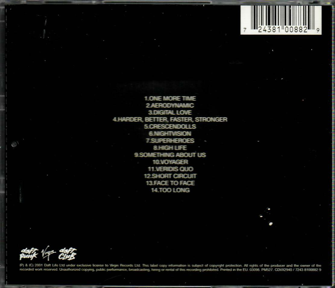Daft Punk - Discovery (2001) CD cdvx2940 with Daft Club Membership