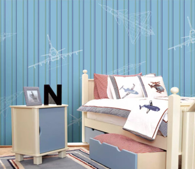 3D Blue Stripes Background ZHUA204 Wallpaper Wall Murals Removable Self-adhesive