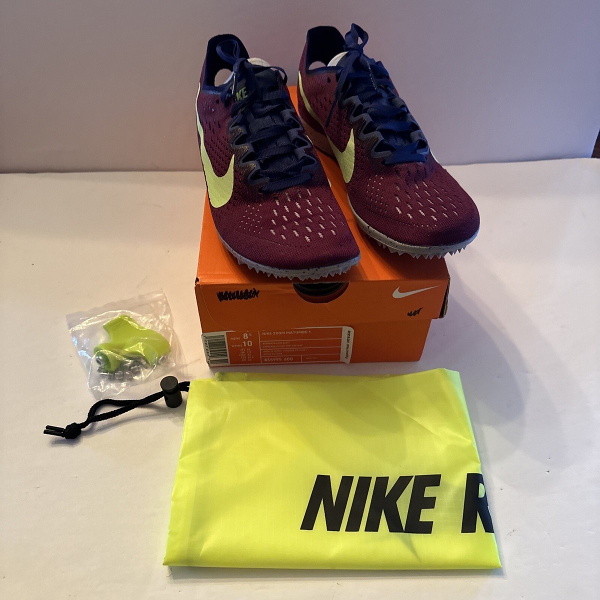 【未使用】NIKE zoom MATUMBO3 27.5 NEW Nike Zoom Matumbo 3 Track Spikes Men's 8.5 W 10 Bordeaux