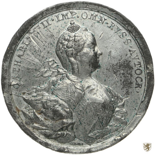 RUSSLAND, Medaille, 1762, Katharina II., Einsetzung von Johann Ernst in Kurland - Afbeelding 1 van 2