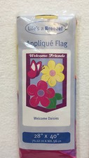 Flag Banner Welcome Friends Outdoor Spring Flower Butterfly Daisy Pink 28x40