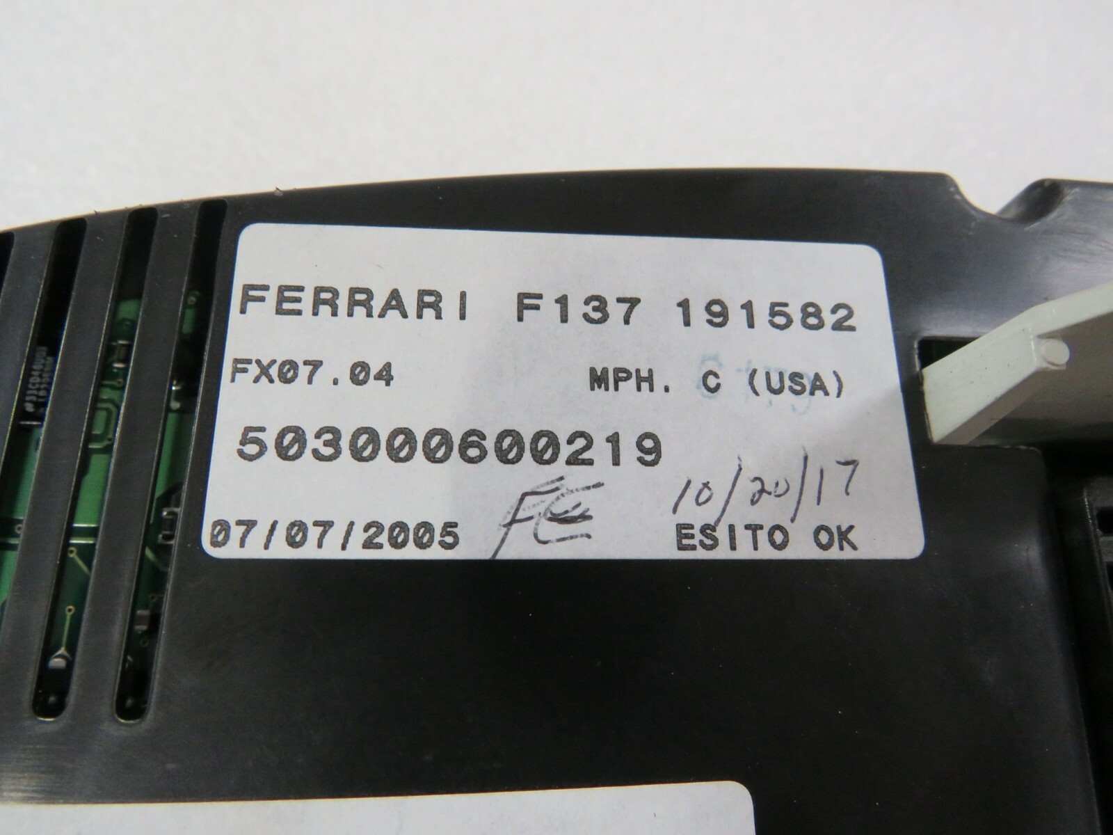 Ferrari 612 Scaglietti, F1 Speedometer / Head Cluster, Used, P/N 191582