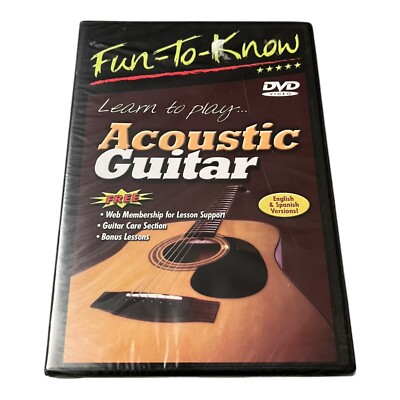 Fun-To-Know-Learn to Play Acoustic Guitar-English & Spanish Brand New & Sealed