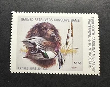 WTDstamps - 1988 SOUTH CAROLINA - State Duck Stamp - Mint OG NH