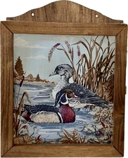 Vintage Ducks Wood Wall Mountable Key Holder Cabinet Rack Storage Box Hooks