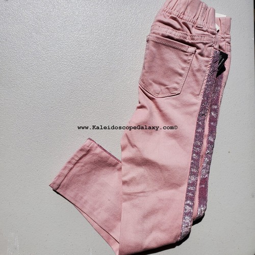 $160 Retail ~ Gap Girls Size 5 High Stretch Jeans Black Blue Pink Patches NEW - Picture 3 of 10
