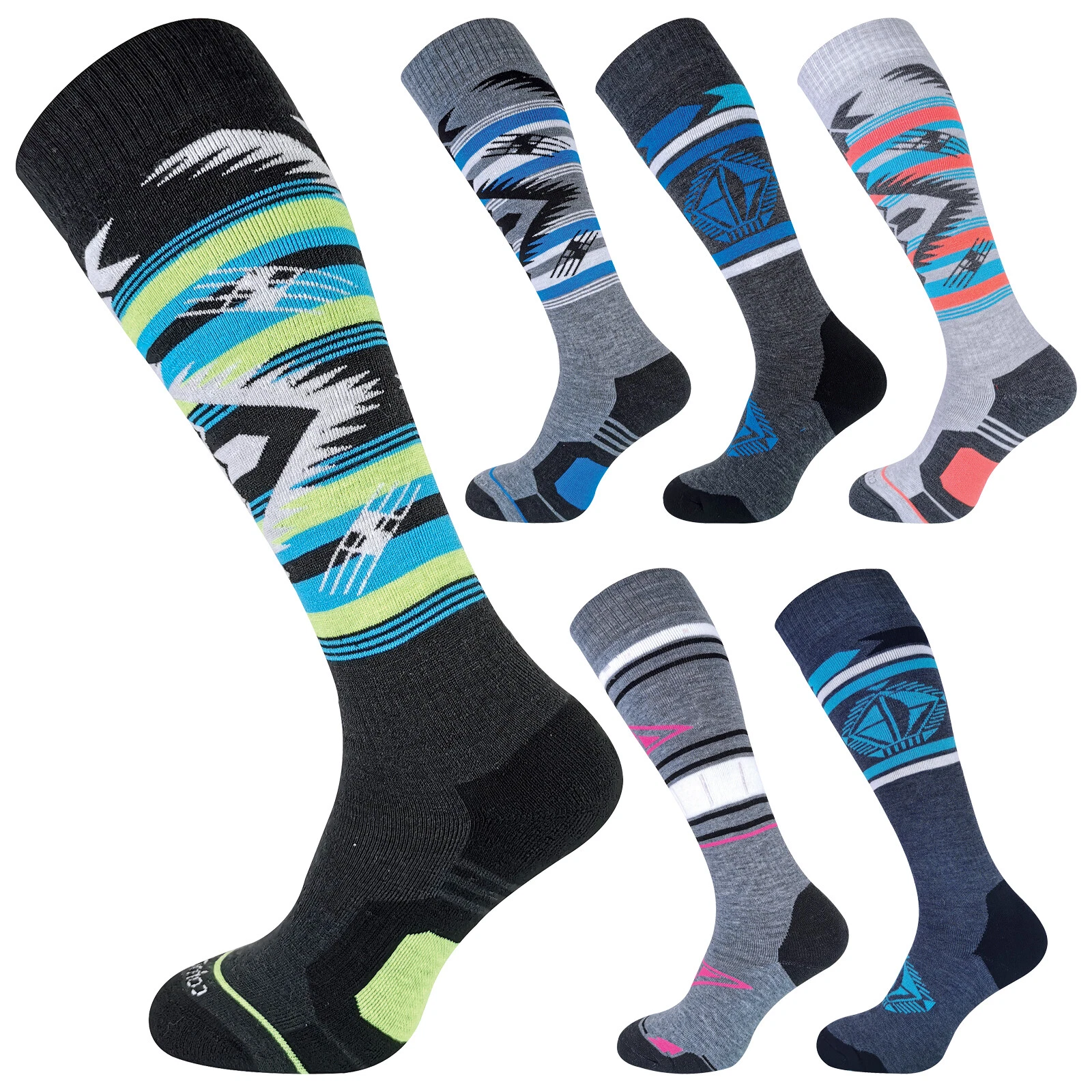 COMODO - Merino Wool Snowboard Technical Knee High Shock Absorbent Socks