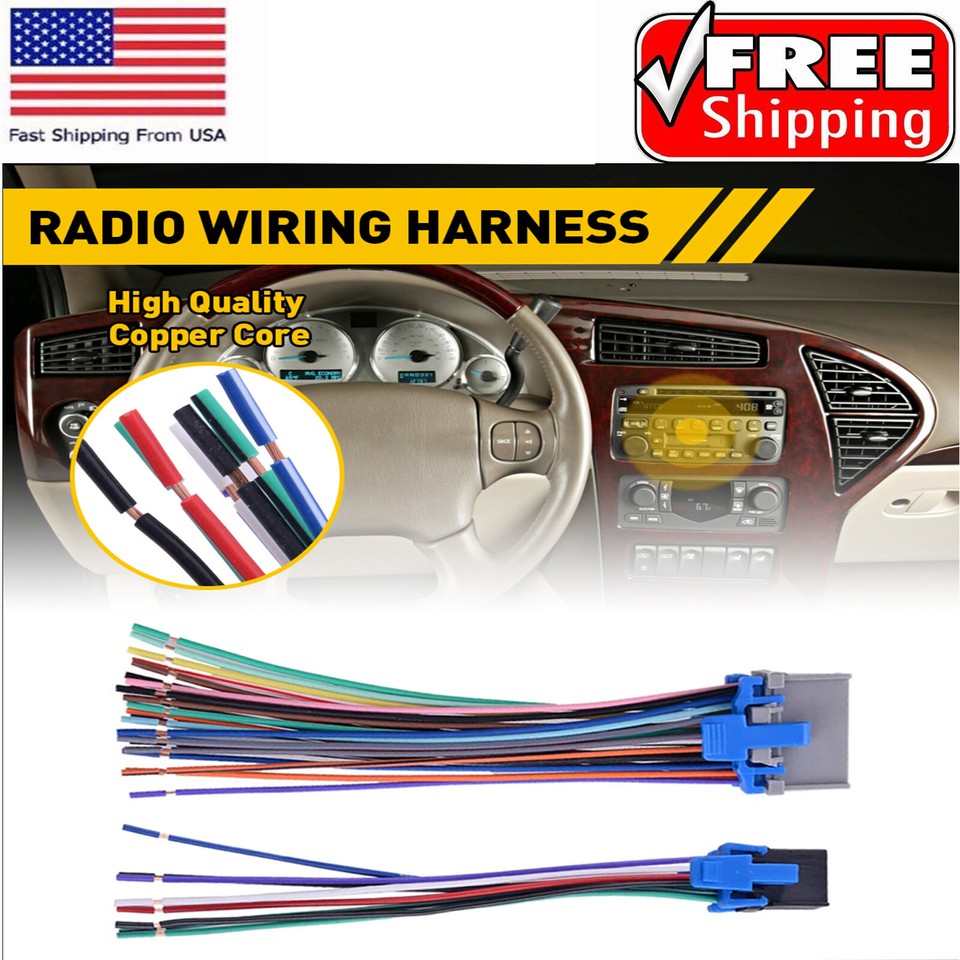 GM Radio Wiring Harness Car Radio Wire Harness Plug For Chevrolet, GMC, Pontiac, Buick - Factory Stereo Replacement Chevrolet Stereo Harness Adapter