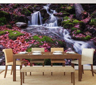 3D Waterfall Leaves O578 Wallpaper Wall Murals Removable Wallpaper Sticker Eve
