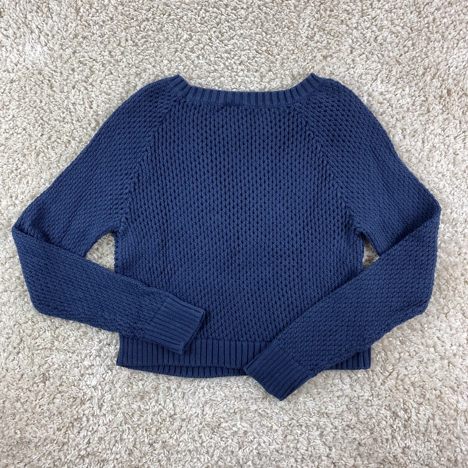 bisou bisou womens large blue open knit long sleeve pullover sweater - Image 3 of 4