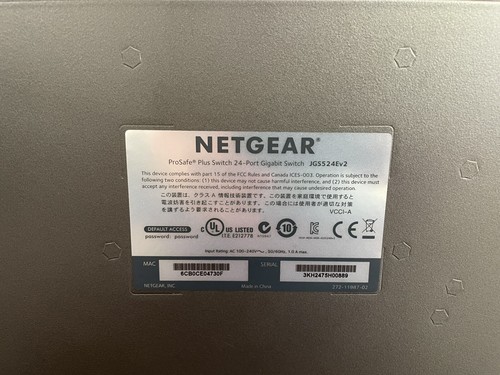 NETGEAR JGS524Ev2 PROSAFE PLUS 24-PORT SWITCH - Picture 4 of 4