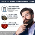 Beard Straightener for Men, Cordless Portable Heated Beard Straightening Comb...