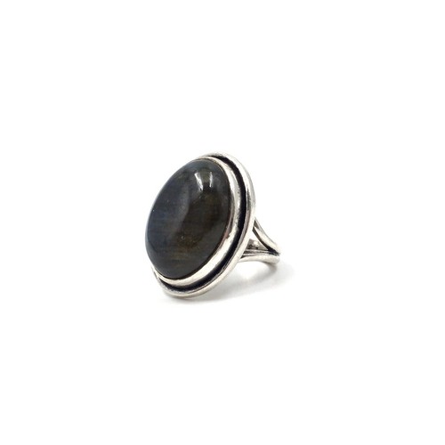 925 Silber Ring schimmernder Labradorit Bandring Unisex Schmuck oval 15.9mm / 50 - Picture 5 of 12