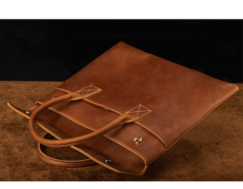 Maletín de mano de piel de caballo loco para hombre bolso de negocios ligero - Imagen 17 de 22