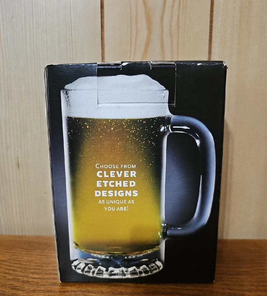 TAZA DE CERVEZA DE VIDRIO GRABADO SUSQUEHANNA MANTENER LA CALMA 16 OZ NUEVA Foto 4 de 4