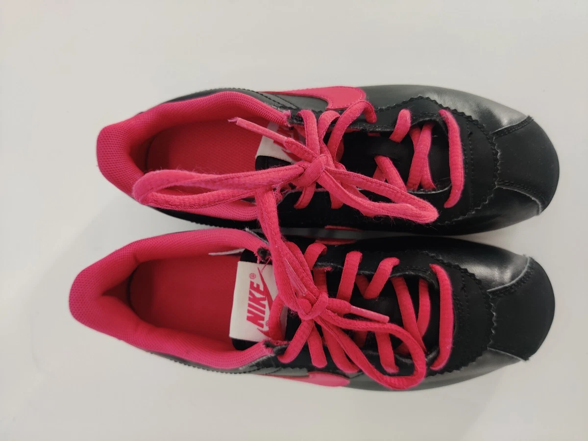 Nike cortez black pink sale