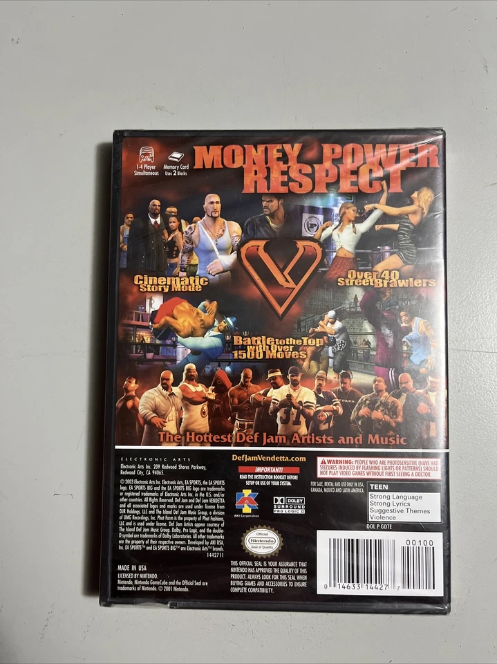 Def Jam Vendetta (Nintendo GameCube, 2003) Factory Sealed Black Label - Image 2 of 4
