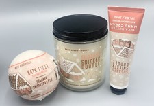 Lot of 3 Bath And Body Works Sugared Snickerdoodle Candle Hand Cream Bath Fizz