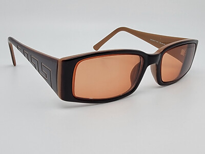 Smilen Eyewear Gotham Style 119 Brown Ivory Greek Key Eyeglasses Frame 50-18-140
