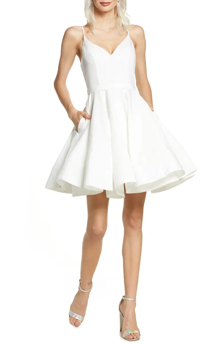 Ieena For Mac Duggal White Fit & Flare Cocktail Dress Size 4 $238 | eBay