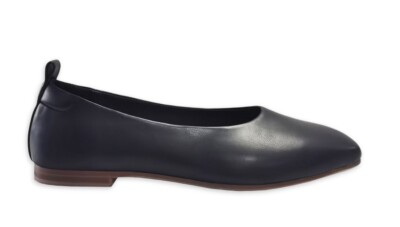 TIME AND TRU Black Memory Foam Soft Square Toe Ballet Flat Shoes Sz 7 Wide