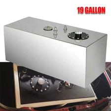 19 GALLON/72L TOP-FEED ALUMINUM LIGHTWEIGHT FUEL CELL GAS TANK+CAP+LEVEL SENDER