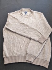 Lands' End Men's Size XL Cable Chunky Knit Jumper Beige