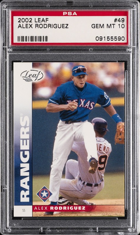 2002 LEAF #49 ALEX RODRIGUEZ PSA 10